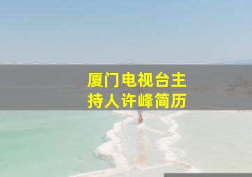 厦门电视台主持人许峰简历