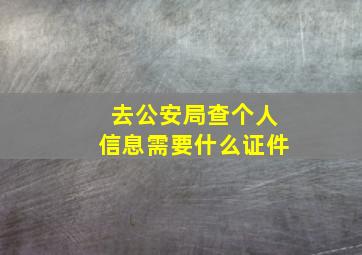 去公安局查个人信息需要什么证件