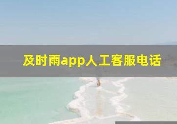 及时雨app人工客服电话