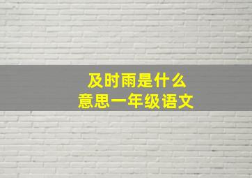 及时雨是什么意思一年级语文