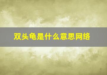 双头龟是什么意思网络