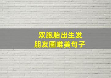 双胞胎出生发朋友圈唯美句子