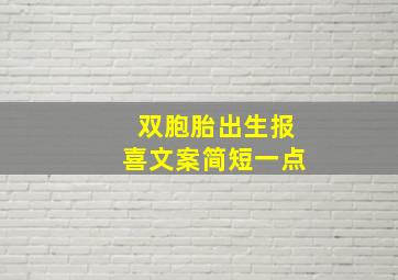 双胞胎出生报喜文案简短一点