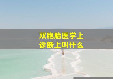 双胞胎医学上诊断上叫什么