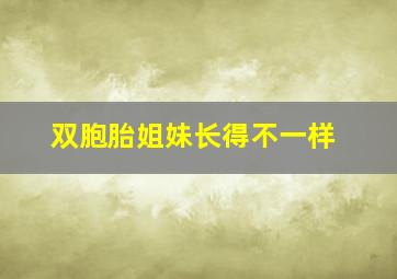 双胞胎姐妹长得不一样