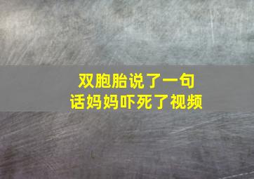 双胞胎说了一句话妈妈吓死了视频