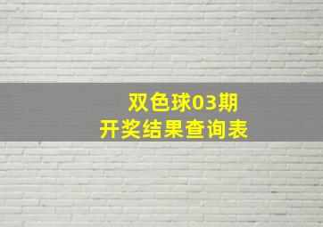 双色球03期开奖结果查询表