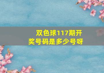 双色球117期开奖号码是多少号呀