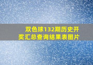 双色球132期历史开奖汇总查询结果表图片