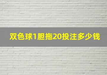 双色球1胆拖20投注多少钱