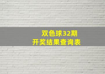 双色球32期开奖结果查询表