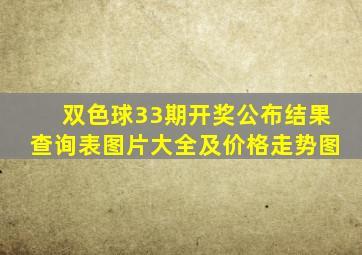 双色球33期开奖公布结果查询表图片大全及价格走势图