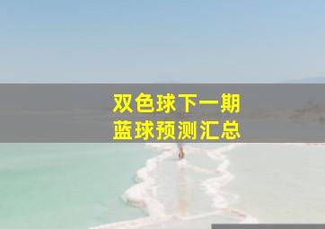 双色球下一期蓝球预测汇总