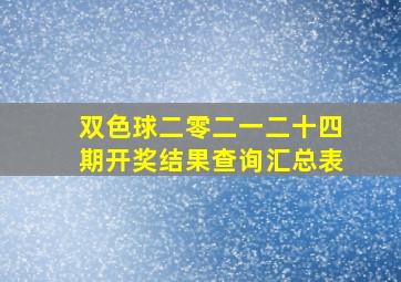 双色球二零二一二十四期开奖结果查询汇总表