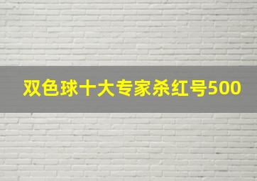 双色球十大专家杀红号500