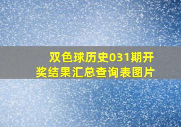 双色球历史031期开奖结果汇总查询表图片