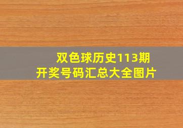 双色球历史113期开奖号码汇总大全图片