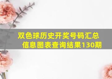 双色球历史开奖号码汇总信息图表查询结果130期