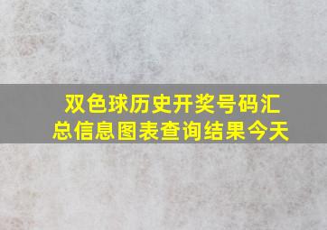 双色球历史开奖号码汇总信息图表查询结果今天