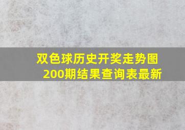 双色球历史开奖走势图200期结果查询表最新