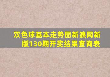 双色球基本走势图新浪网新版130期开奖结果查询表