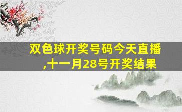 双色球开奖号码今天直播,十一月28号开奖结果