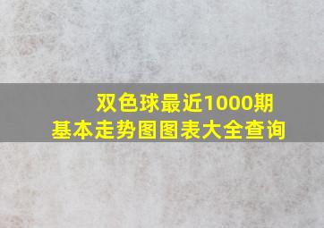 双色球最近1000期基本走势图图表大全查询