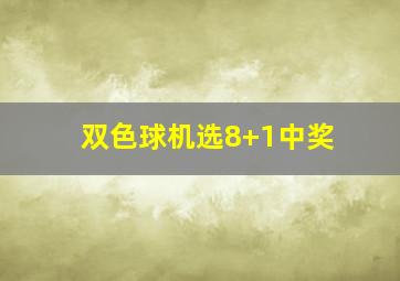 双色球机选8+1中奖