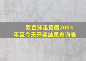 双色球走势图2003年至今天开奖结果查询表