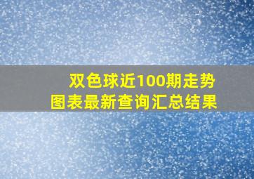 双色球近100期走势图表最新查询汇总结果