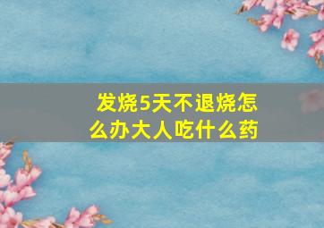 发烧5天不退烧怎么办大人吃什么药