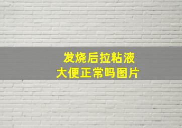 发烧后拉粘液大便正常吗图片