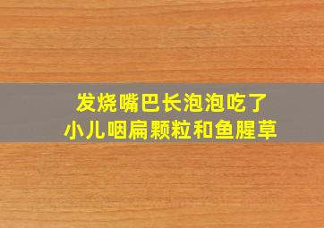 发烧嘴巴长泡泡吃了小儿咽扁颗粒和鱼腥草