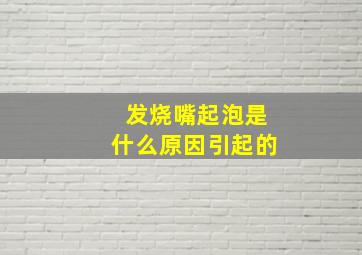 发烧嘴起泡是什么原因引起的