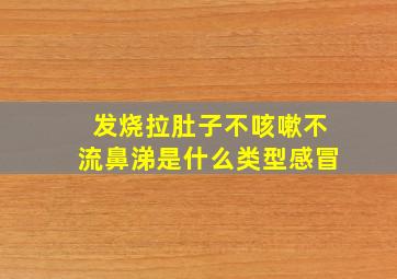 发烧拉肚子不咳嗽不流鼻涕是什么类型感冒