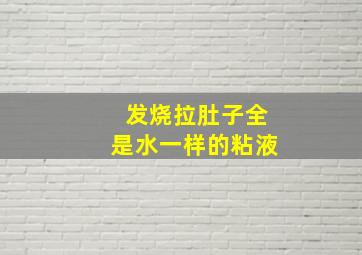 发烧拉肚子全是水一样的粘液