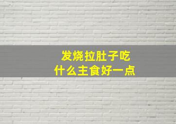 发烧拉肚子吃什么主食好一点