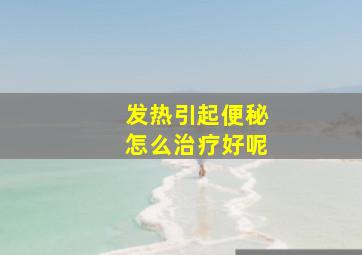 发热引起便秘怎么治疗好呢