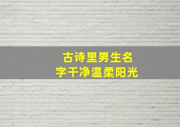 古诗里男生名字干净温柔阳光