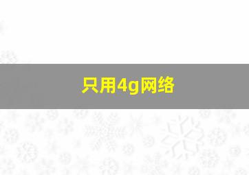 只用4g网络