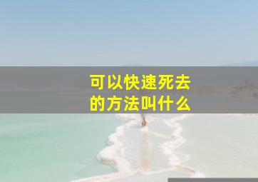 可以快速死去的方法叫什么