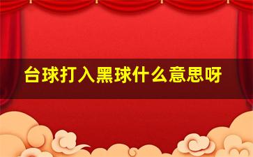 台球打入黑球什么意思呀