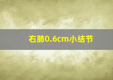 右肺0.6cm小结节