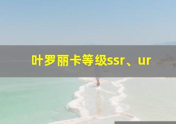 叶罗丽卡等级ssr、ur