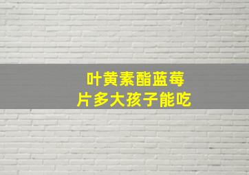 叶黄素酯蓝莓片多大孩子能吃