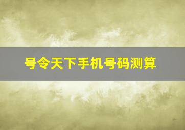 号令天下手机号码测算