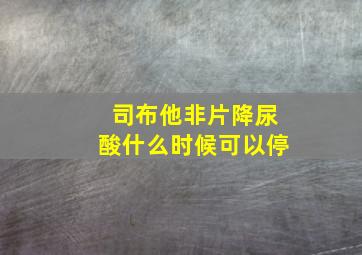 司布他非片降尿酸什么时候可以停