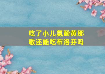 吃了小儿氨酚黄那敏还能吃布洛芬吗