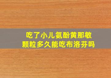 吃了小儿氨酚黄那敏颗粒多久能吃布洛芬吗