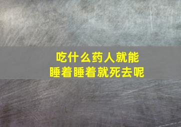 吃什么药人就能睡着睡着就死去呢